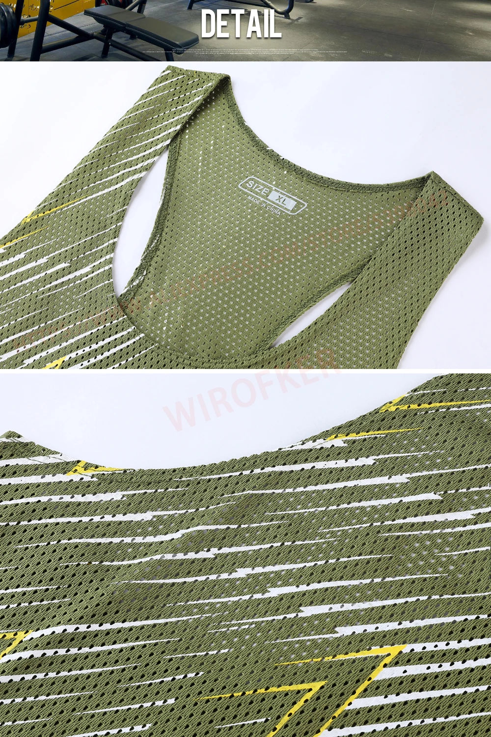 Men Casual Sport Vests Quick Dry Breathable Fitness Running Gym Sleeveless Mesh Workout Vests Prints Bodybuilding Muscle Singlet