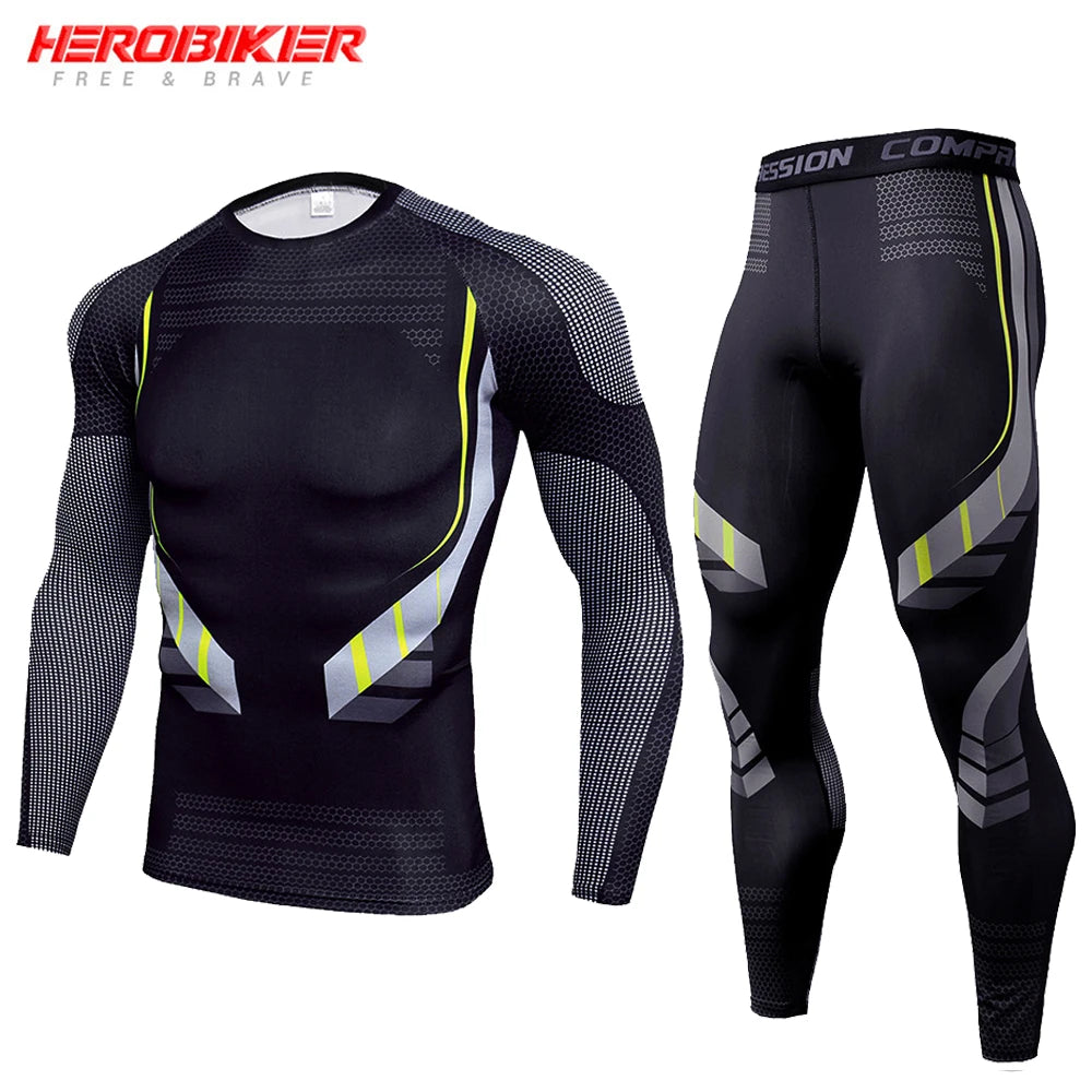 Men's Compression Sportswear Suits Gym Tights Training Clothes Workout Jogging Sports Set Running Rashguard Tracksuit For Men