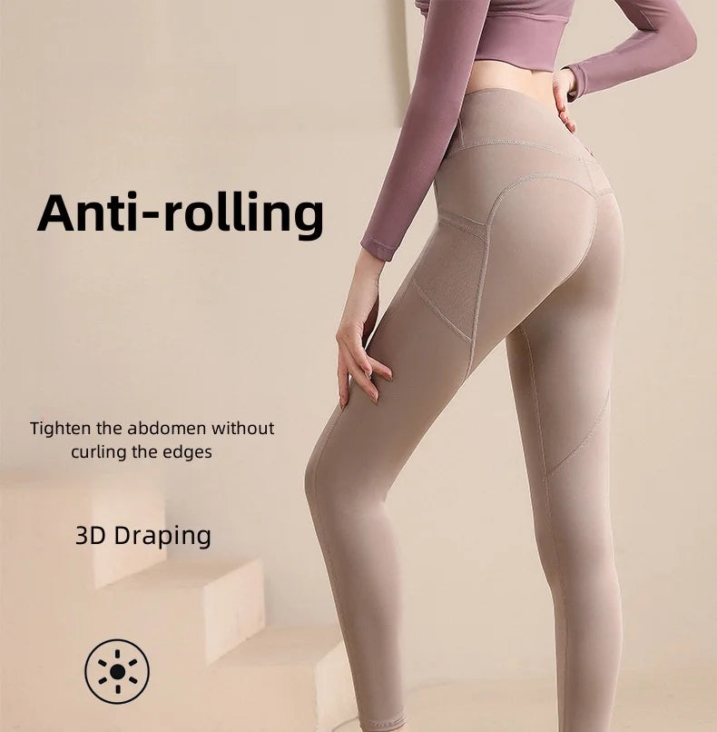 High Waist Jogger Mesh Side Pocket Fitness Gym Legging Sport Outfit for Woman Yoga Wear Tight Gym Workout Running Bike Clothing