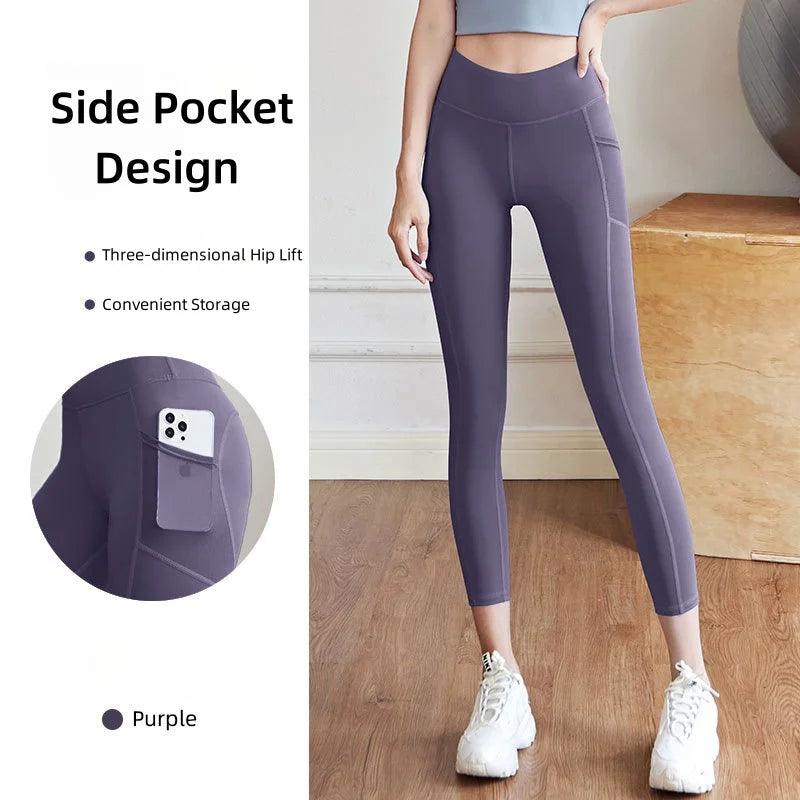 High Waist Jogger Mesh Side Pocket Fitness Gym Legging Sport Outfit for Woman Yoga Wear Tight Gym Workout Running Bike Clothing