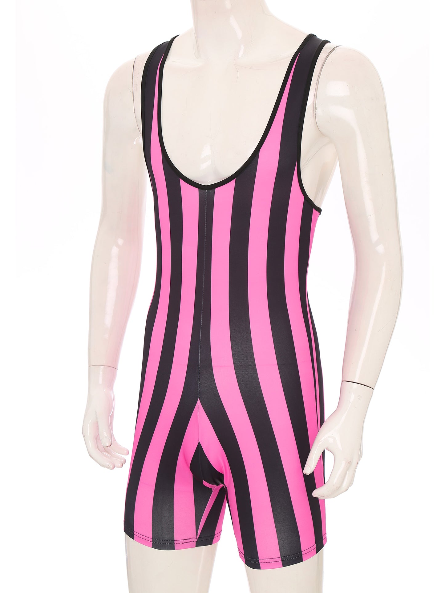 Men's Swimwear Gym Sports Yoga Gymnastics Leotard Bodysuits Striped Jumpsuit Swimming Suits Workout Wrestling Singlet Bodysuit