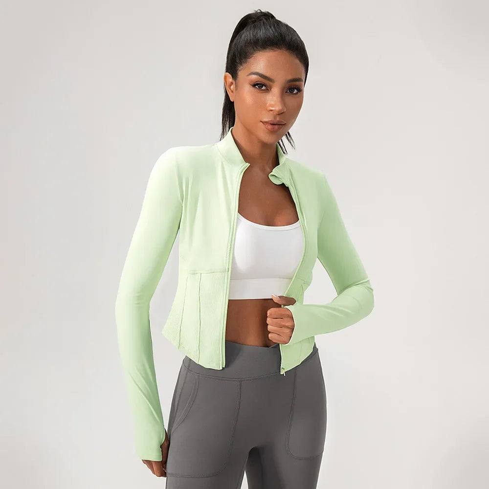 Yoga Suit Women Gym Set Long Sleeve Zipper Sport Women Tracksuit Running Workout Sportswear Female Sports Shirt Slim Fit
