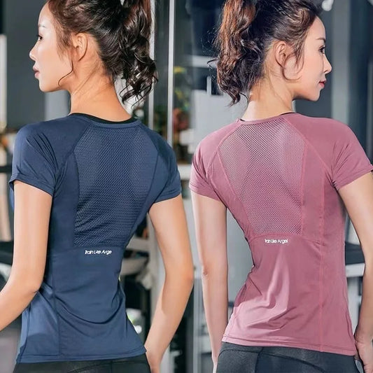 1 PCS Outdoor Sports Shirt Ladies Sportswear Running Jogging Yoga Wear quick dry Woman Seamless short sleeve Gym T-Shirt Tops