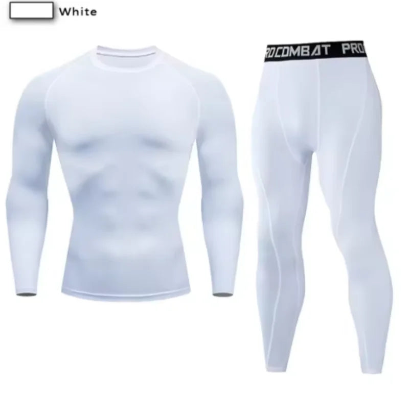 Men's Compression Set Men Sportswear Gym Fitness Suits Training Jogging Sport Tights Clothing Rashguard Running Tracksuit Men