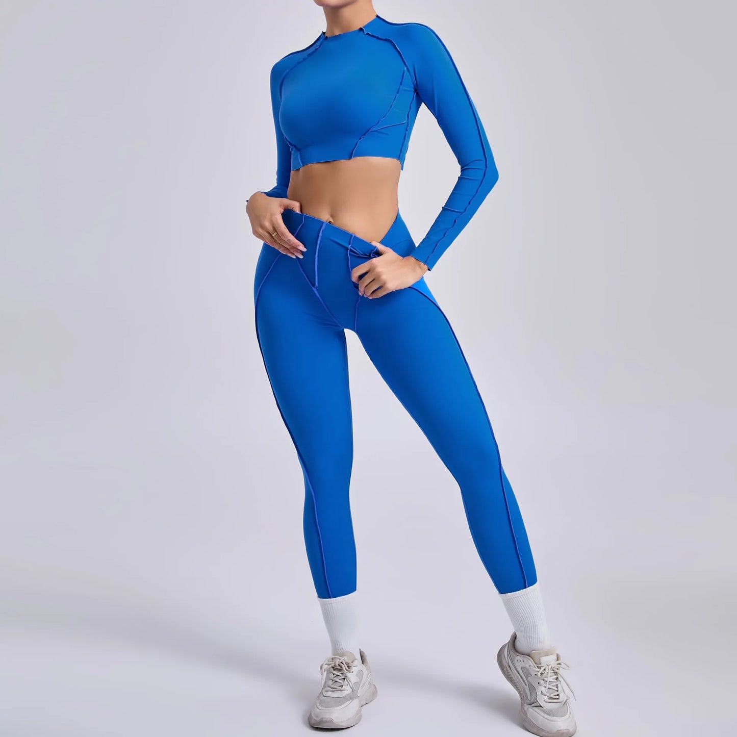 Seamless Yoga Sets Sports Fitness Peach Hip High Waist Tight Pleated Breathable Running Workout Clothing Gym Yoga Suit for Women