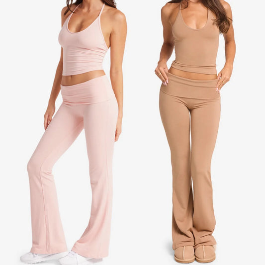 2 Pieces Yoga Set Gym Set Workout Clothes for Women High Waist bell-bottoms Sports Bra Suit Female Clothing Women Tracksuit vest