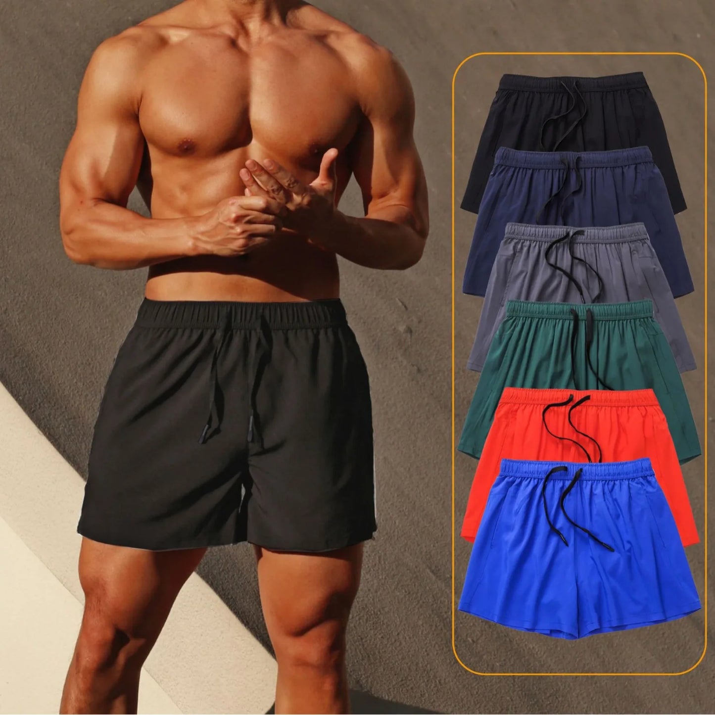 2026 New Running Shorts Gym Sportswear Men Jogging Outdoor Sports Shorts Fitness Man Quick Dry Breathable Pants Male Clothing ﻿