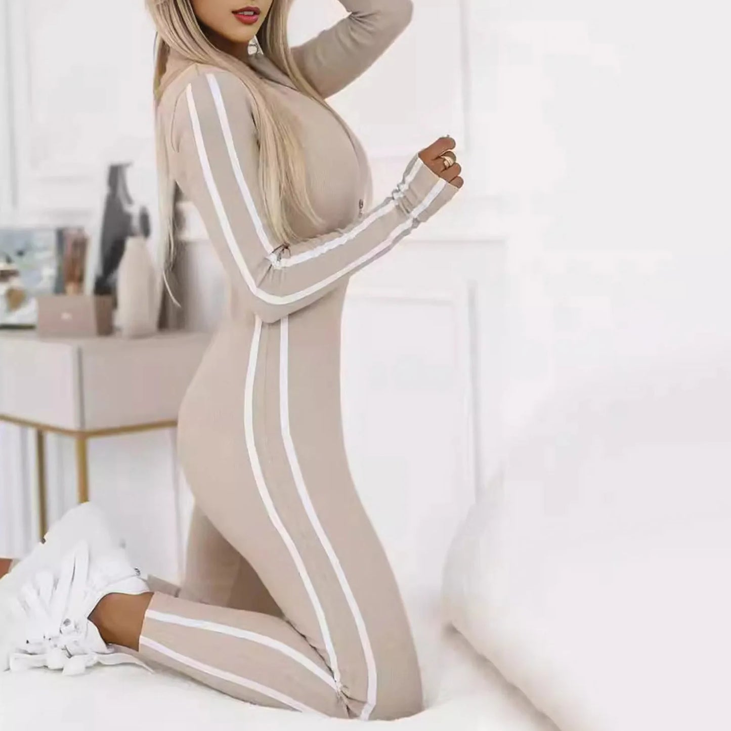 Yoga Set Women's Jumpsuits One-Piece Suit Zipper Short Sleeve Gym Push Up Workout Clothes Fitness Bodysuit Sportswear Tracksuit