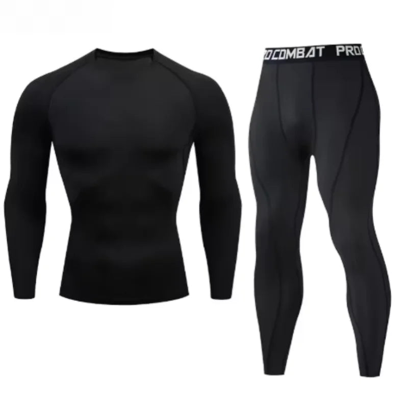 Men's Compression Set Men Sportswear Gym Fitness Suits Training Jogging Sport Tights Clothing Rashguard Running Tracksuit Men