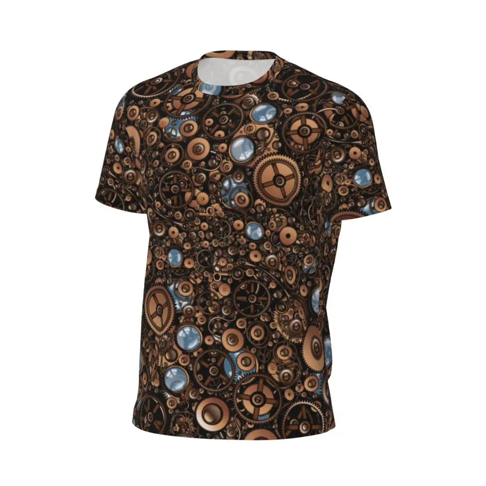 Gym T Shirt For Men Steampunk Design T-Shirts Fashion Wonderful Clockwork Vintage Summer Tees O Neck Streetwear Design Tops