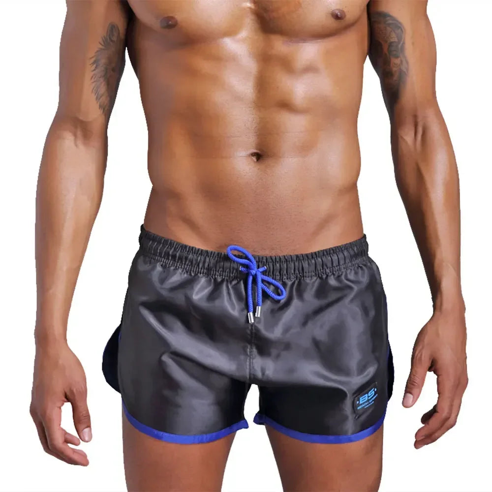 Men's Gym Sport Casual Beach Swim Shorts Swimwear Men Quick Drying Swimsuit Swimming Trunks Fifth Pants Running Shorts Beachwear