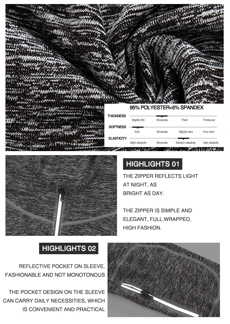 Men's Fitness Sportswear Winter Running Jacket Tight Wear Sport Top Coat Gym Clothing Sweatshirt Training Running Jersey Outfits