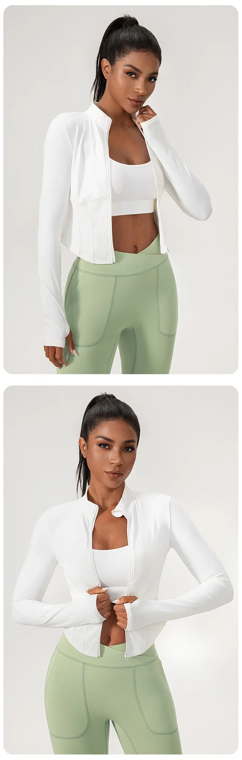 Yoga Suit Women Gym Set Long Sleeve Zipper Sport Women Tracksuit Running Workout Sportswear Female Sports Shirt Slim Fit