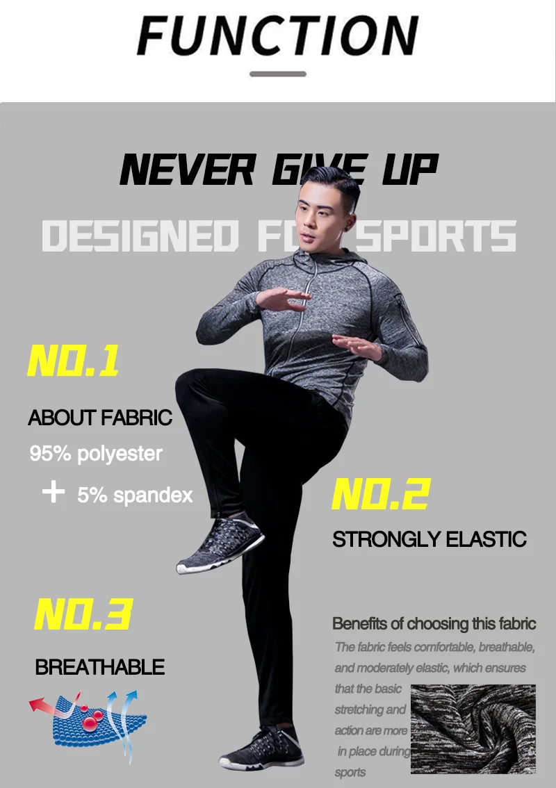 Men's Fitness Sportswear Winter Running Jacket Tight Wear Sport Top Coat Gym Clothing Sweatshirt Training Running Jersey Outfits