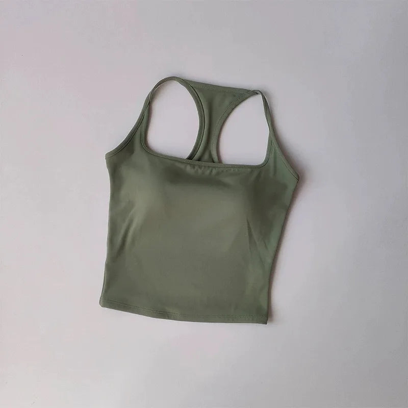 Sports and Fitness Vest with Chest Pad Summer Shockproof Beauty Back Nude Feeling Suit Pilates Training Yoga Top Yoga Clothing