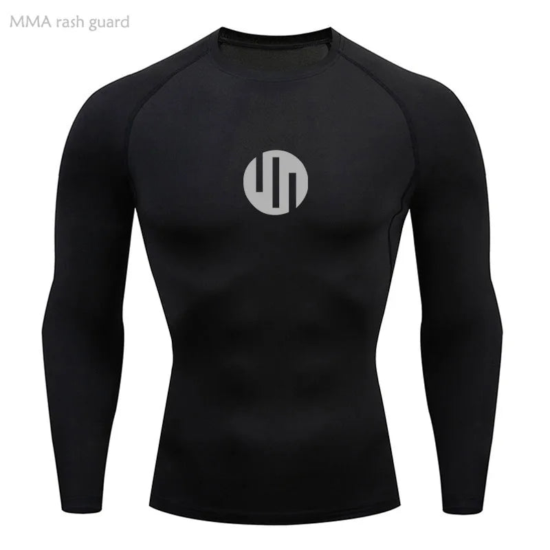 Men's T-shirt Fitness Compression Shirt Quick Dry Short Sleeve Gym Muscle Shirt Breathable White Black Sun protection Sportswear