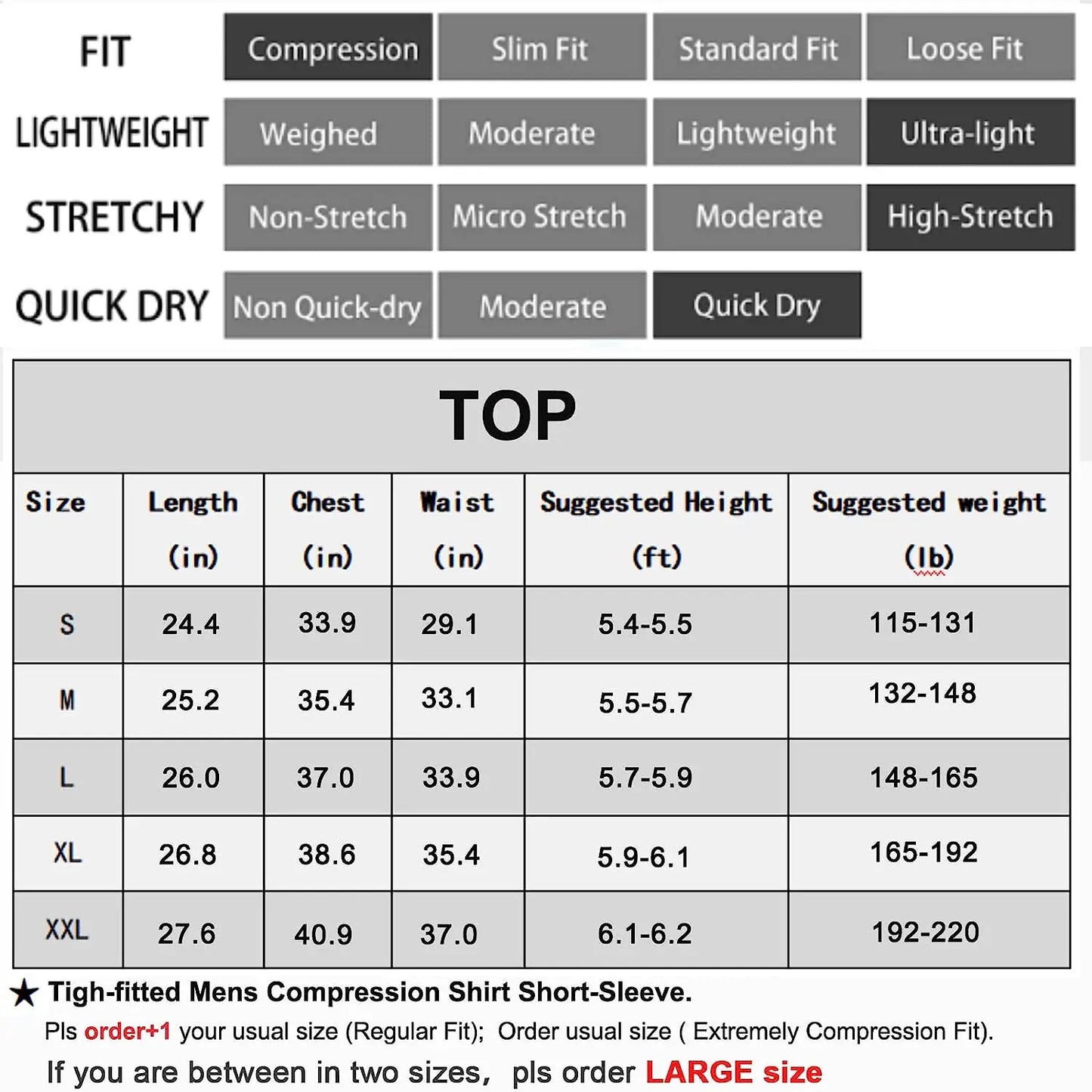 Men's Compression Shirts Longs Sleeve Workout Gym T-Shirt Running Tops Cool Dry Sports Base Layer Athletic Undershirts