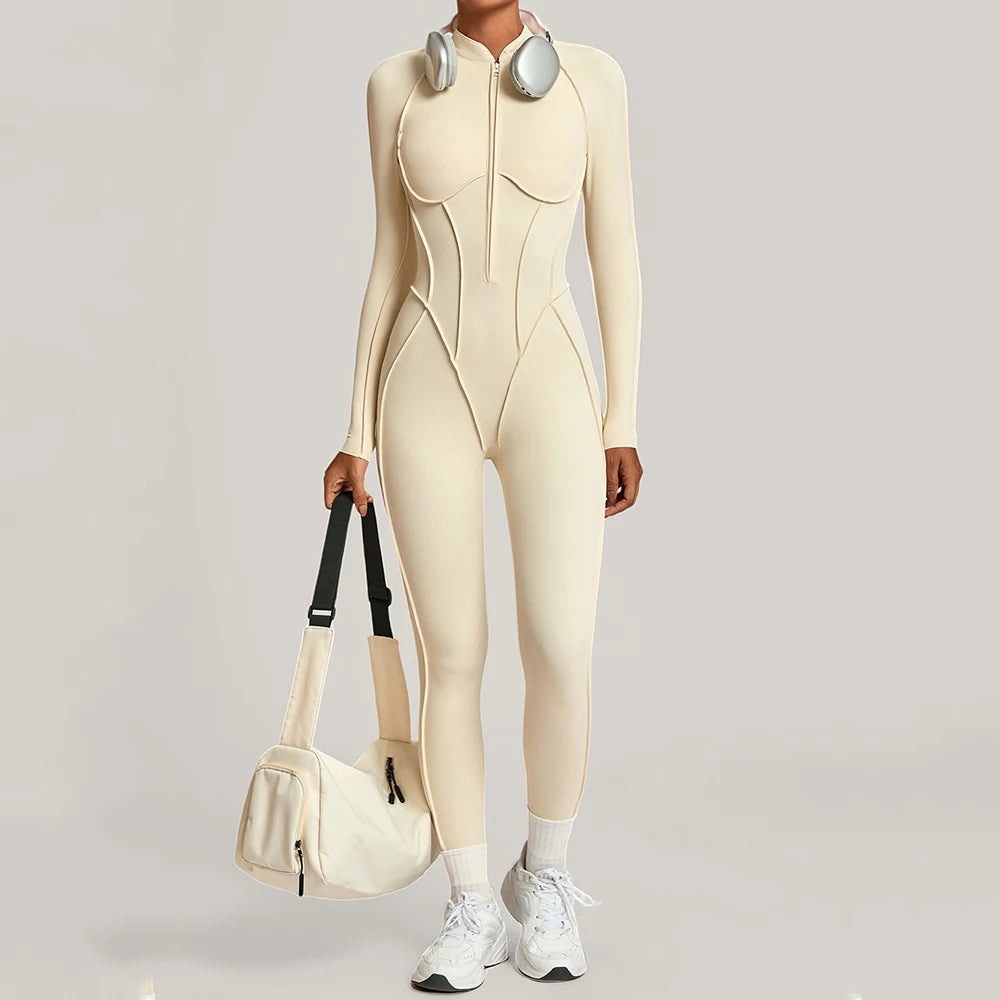 Yoga Suit Yoga Bodysuit Gym Set Women Sportswear Fitness Long Sleeve Sports Jumpsuit Female Workout Clothes One-piece Tracksuits