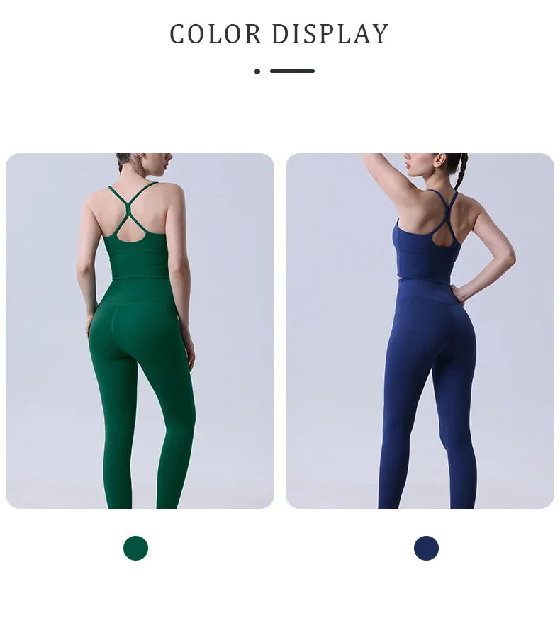 2 Piece Yoga Clothes Women's Tracksuit Athletic Wear Pilates Fitness Suit Gym Workout Push Up Clothes Sports Leggings Suit👚👚