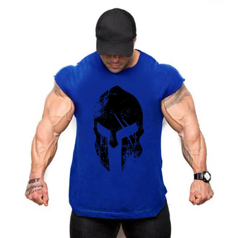 Men's summer fashion trend fitness sleeveless gym running shirt sports single muscle casual fitness clothing