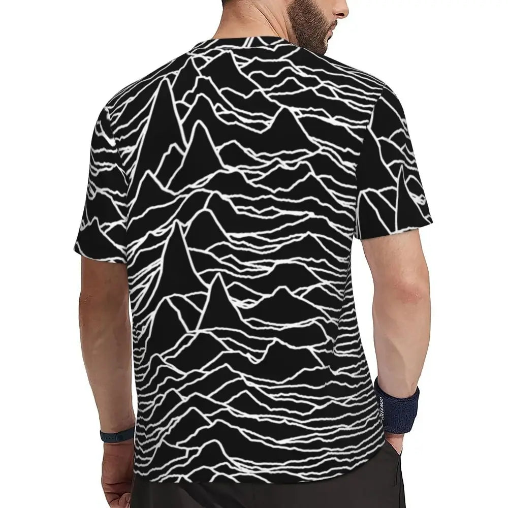 Gym T Shirt For Men Mondrian Line T-Shirts Trendy Cool Colorful Plaid Summer Tees O Neck Y2K Retro Graphic Clothing Gift Idea