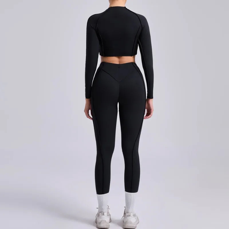 Seamless Yoga Sets Sports Fitness Peach Hip High Waist Tight Pleated Breathable Running Workout Clothing Gym Yoga Suit for Women