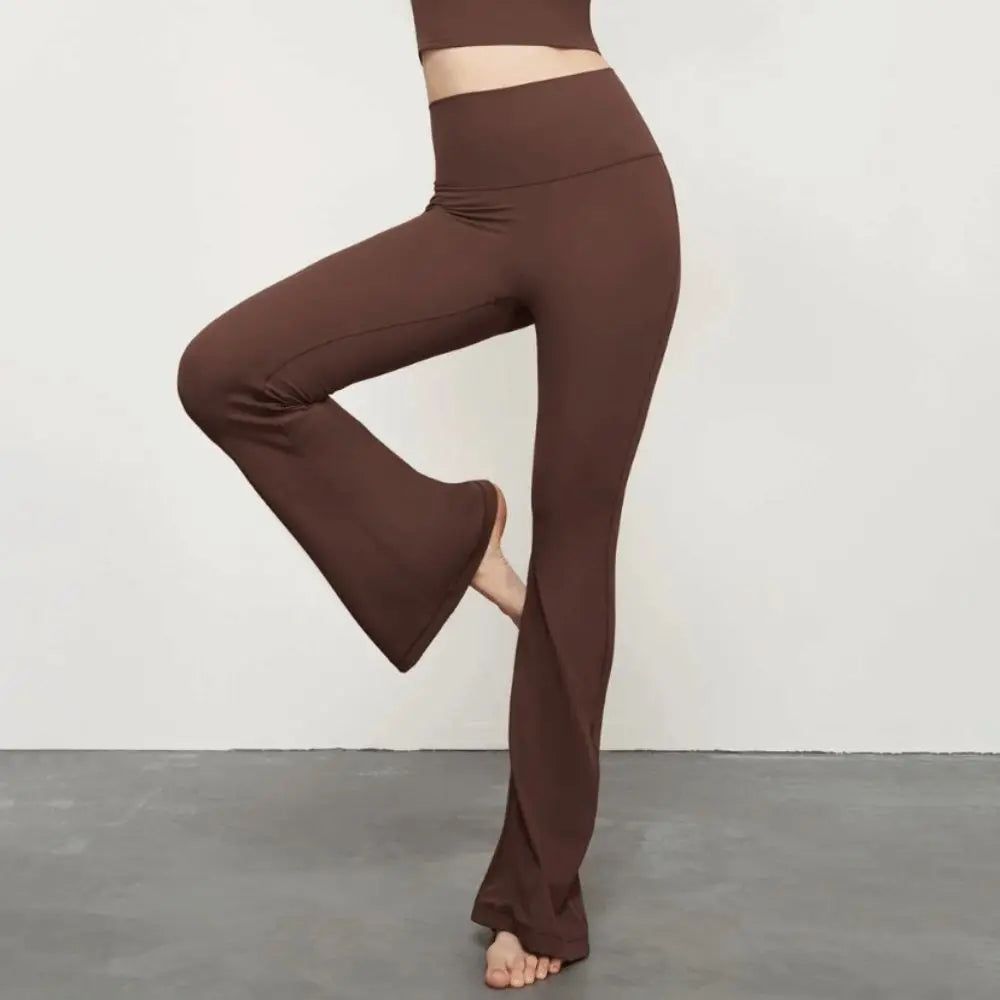 Gym High Waist Sports Flared Pants Wide Leg Hip Lifting Yoga Pants Breathable Stretchy Fitness Pants Exercise