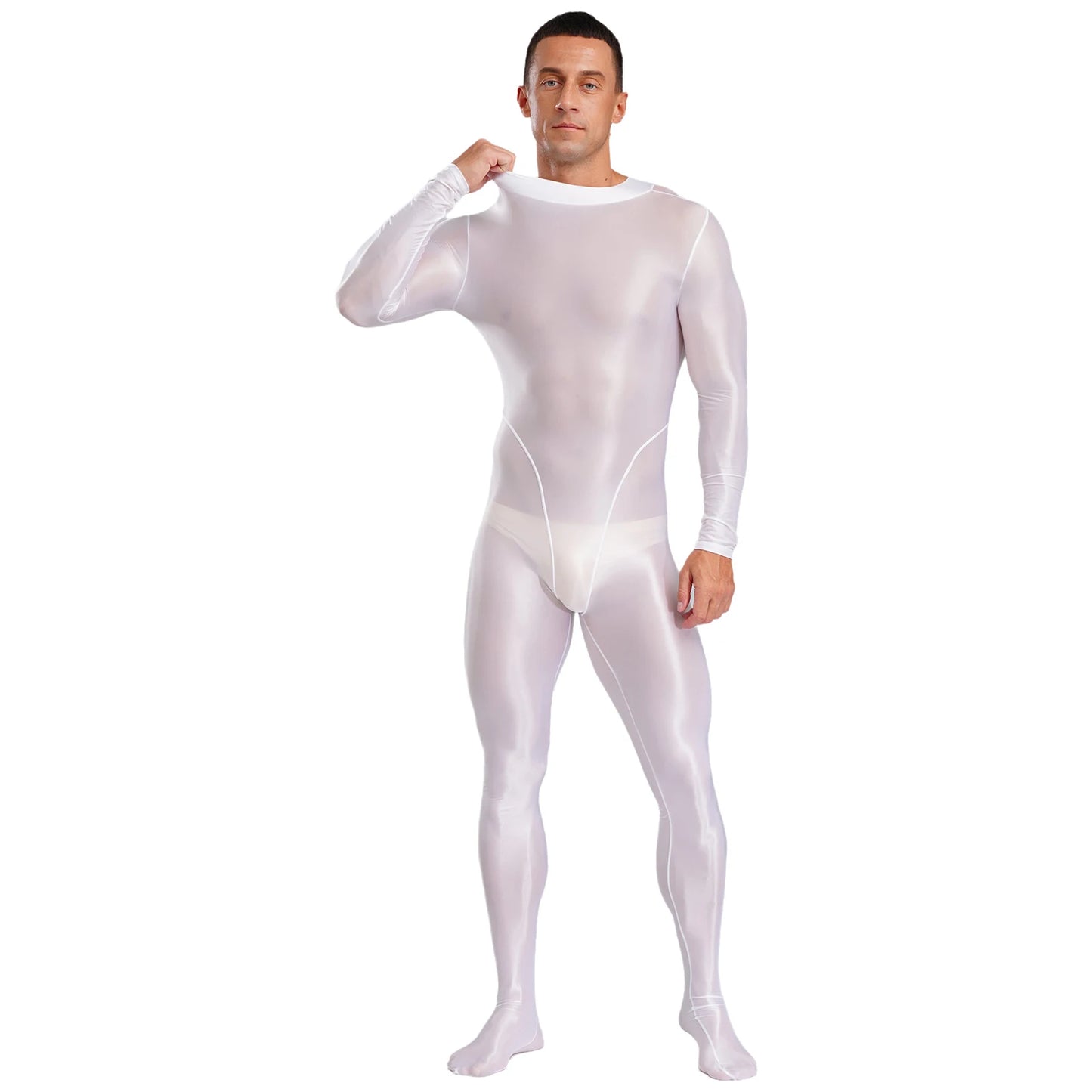 Gymnastics Wrestling Slim Fit Sport Jumpsuits Men Ling Sleeve Footed Body Legging Breathable Workout Gym Costumes Accessory