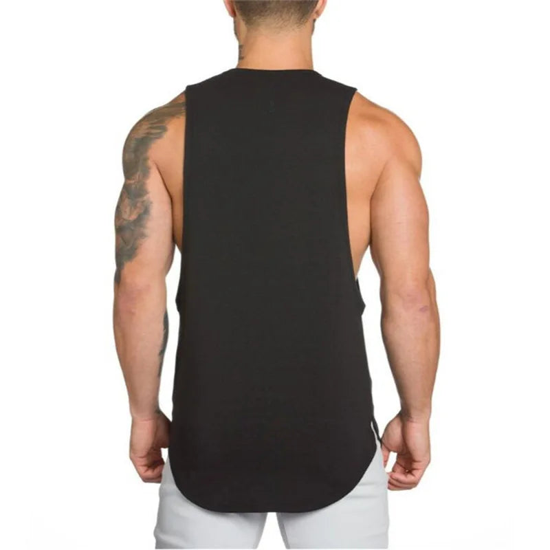 Men Bodybuilding Sleeveless Vest Casual Gym Tank Top Cotton White t Shirt Quick Dry Sport Fitness Singlets Vest Man Gym Clothing