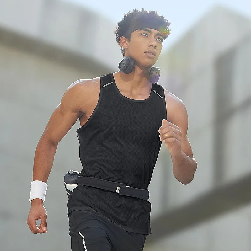 Men Sportswear Man Gym Fitness Vest Male Sportwear Sleeveless T-shirt Athletics Running Clothing Hiking Vests Men's Tracksuit