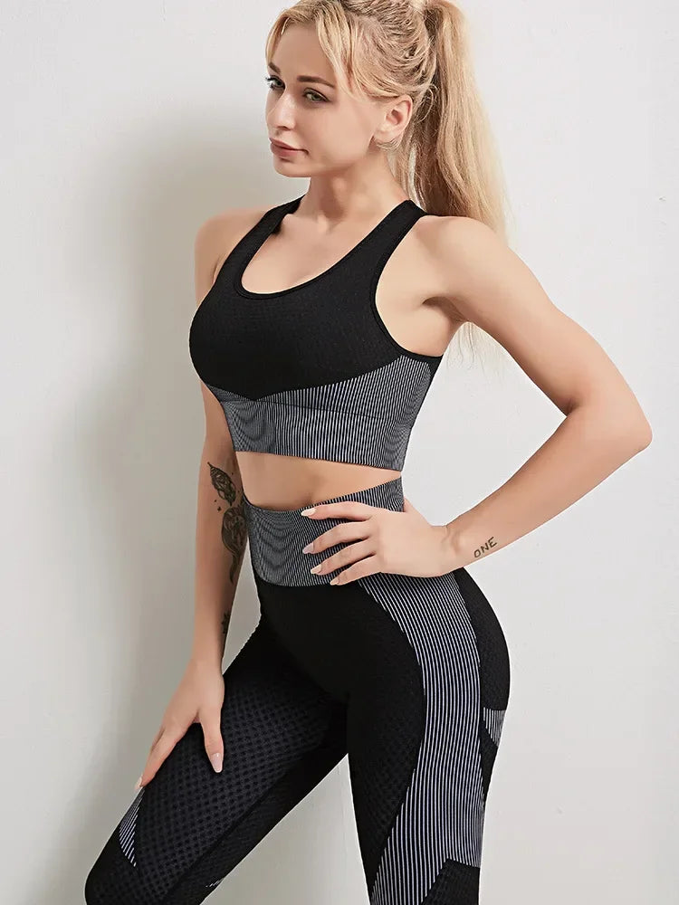 Yoga Clothes Gym Wear Women Fitness Clothing Outfit Workout Zipper Sportswear Long Sleeve Crop Bra Top Leggings Seperately Sold