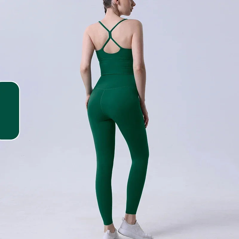 2 Piece Yoga Clothes Women's Tracksuit Athletic Wear Pilates Fitness Suit Gym Workout Push Up Clothes Sports Leggings Suit👚👚