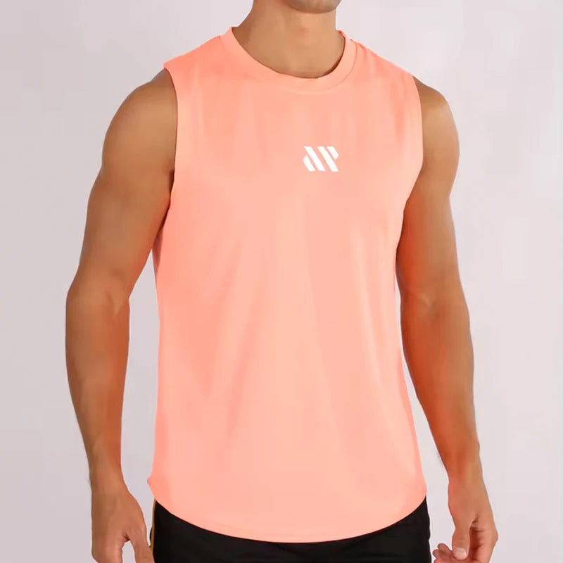 2025 Summer  Men's Sleeveless Fitness Vest New Running Gym Sportswear Printed Men's Clothing for Fitness And Running
