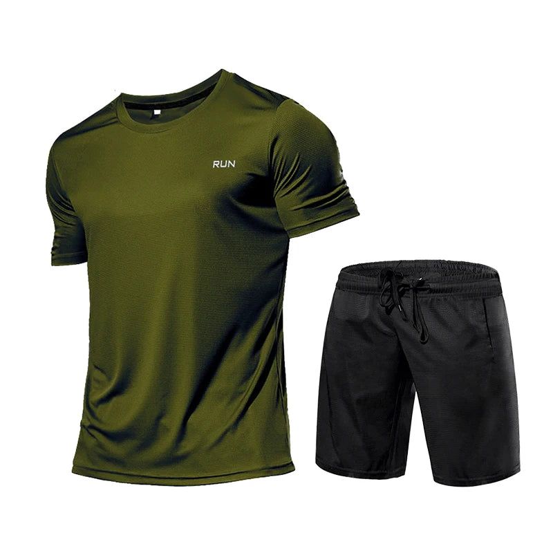 Men's Sportswear Tracksuit Gym Compression Clothing Fitness Running Set Athletic Wear T Shirts Ropa Deportiva Hombre Camisetas