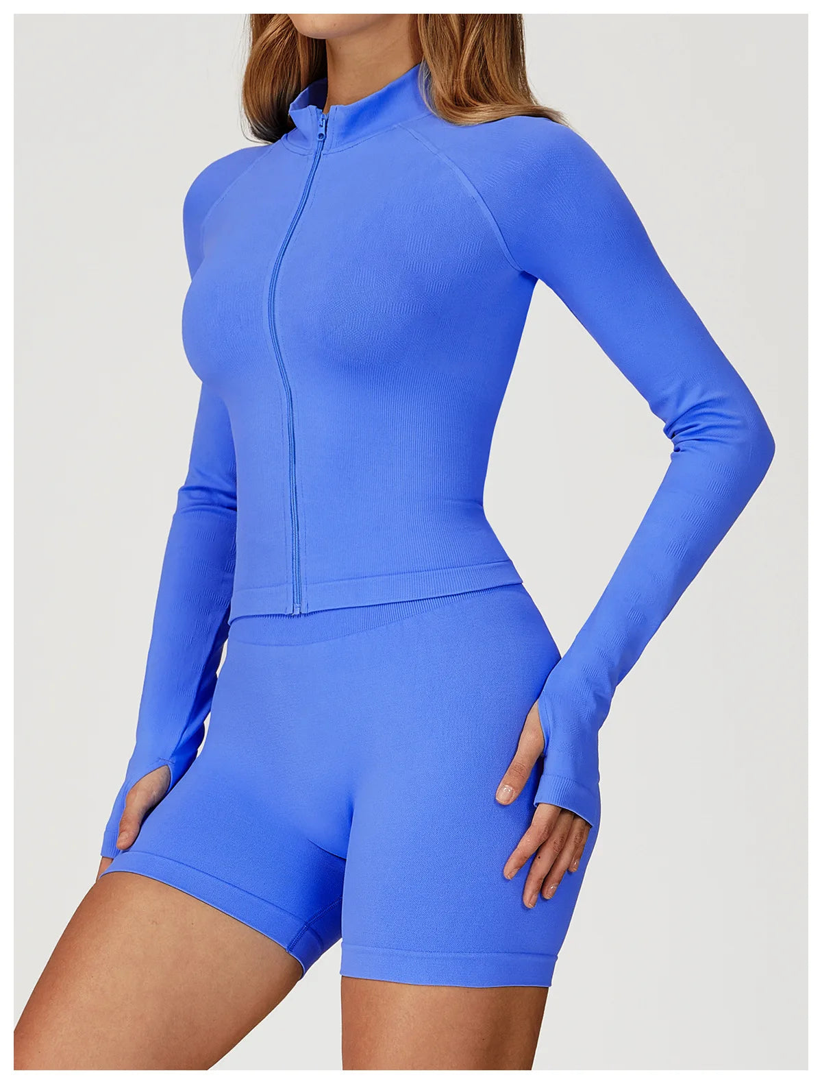 Seamless 2 Pieces Yoga Suit Sports Outfits Women Gym Set Women Tracksuit Running Workout Long Sleeve Sports Shirt Yoga Clothing