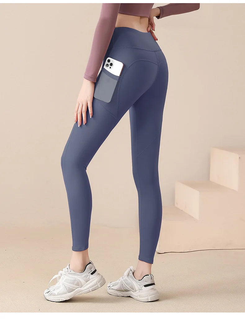 High Waist Jogger Mesh Side Pocket Fitness Gym Legging Sport Outfit for Woman Yoga Wear Tight Gym Workout Running Bike Clothing