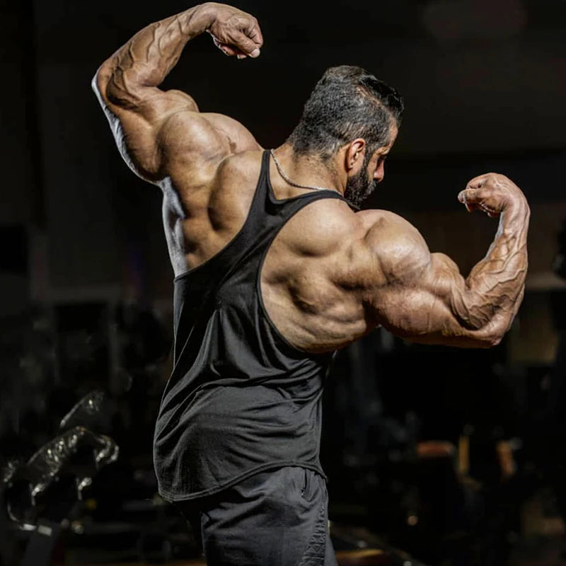 Men's Sleeveless Gym Y-Back Vest, Movement-Friendly Cotton Athletic Undershirt for Muscle Training & Fitness Workout