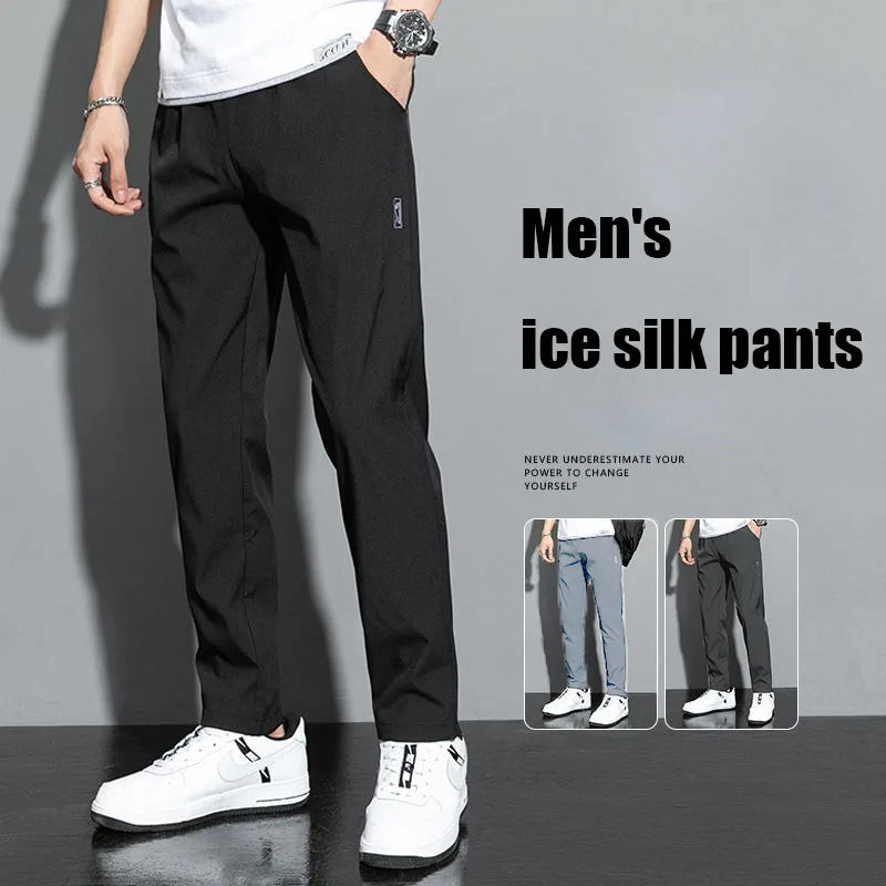 Men's Running Pants Sportswear Jogging Sweatpants Quick Dry Thin Tracksuit Elastic Gym Fitness Trousers Training Sport Pants Men