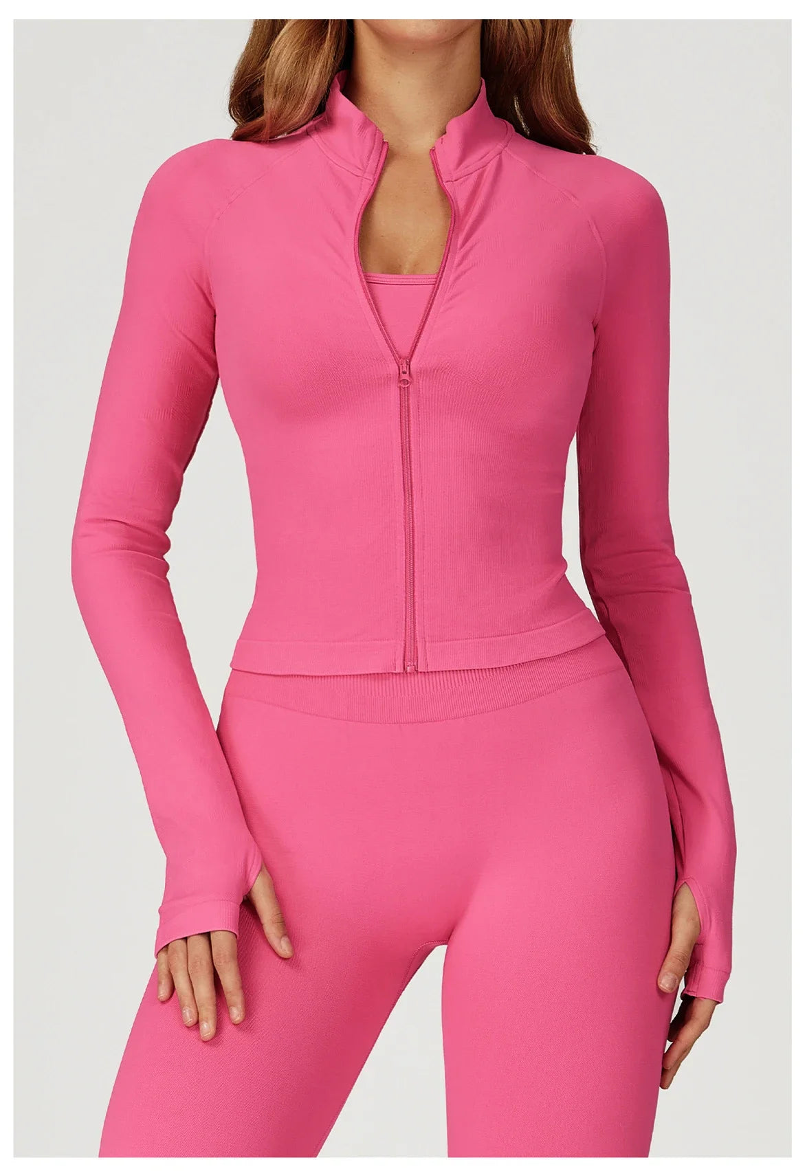 Seamless 2 Pieces Yoga Suit Sports Outfits Women Gym Set Women Tracksuit Running Workout Long Sleeve Sports Shirt Yoga Clothing