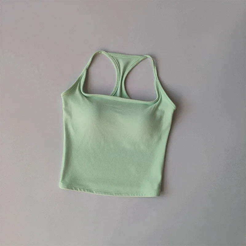 Sports and Fitness Vest with Chest Pad Summer Shockproof Beauty Back Nude Feeling Suit Pilates Training Yoga Top Yoga Clothing