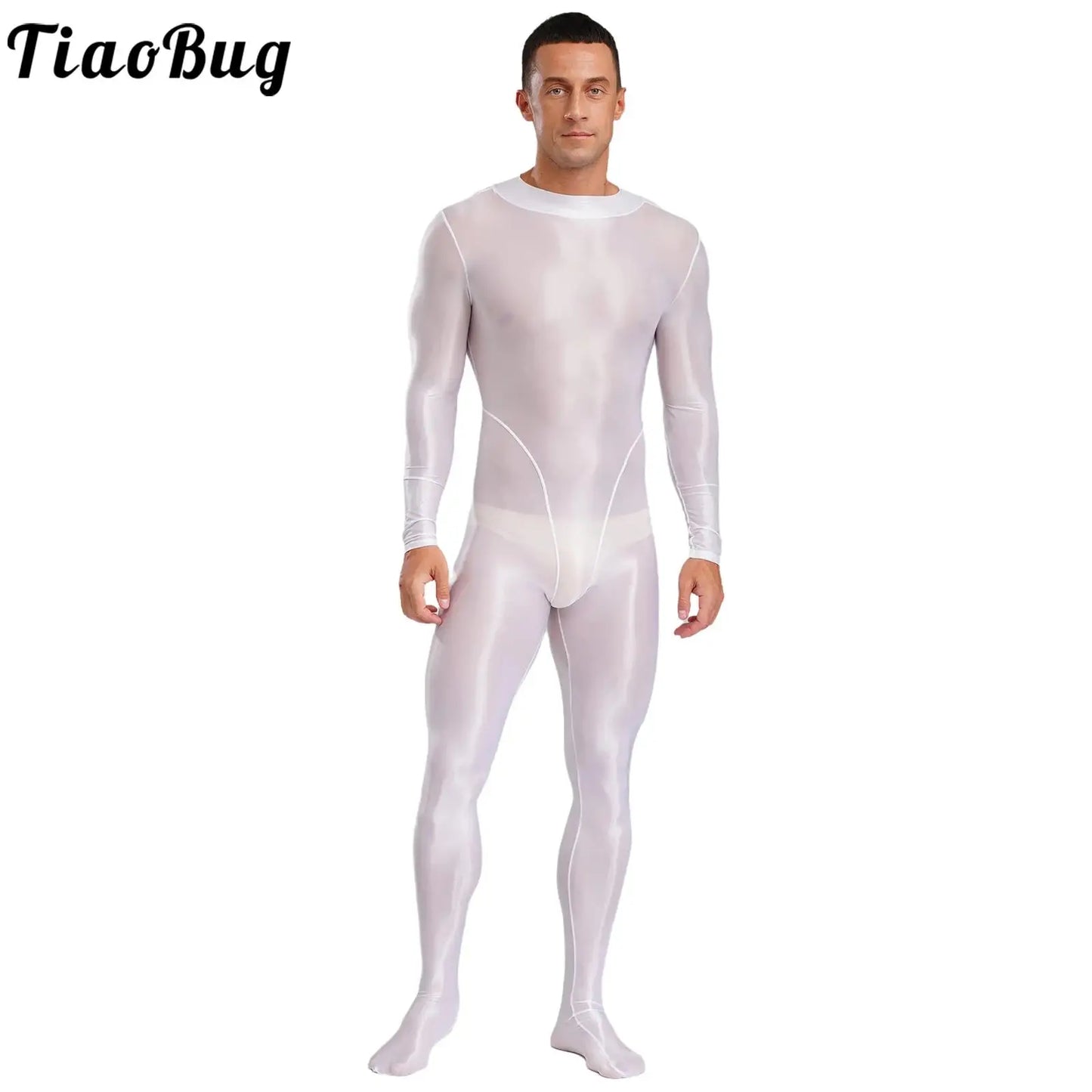 Gymnastics Wrestling Slim Fit Sport Jumpsuits Men Ling Sleeve Footed Body Legging Breathable Workout Gym Costumes Accessory