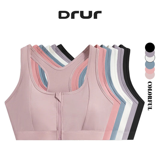 DRUR Sports Bra Gym Women Yoga Clothing Shockproof Running Fitness Yoga Top Soft Support High-strength Workout Vest Sportawear