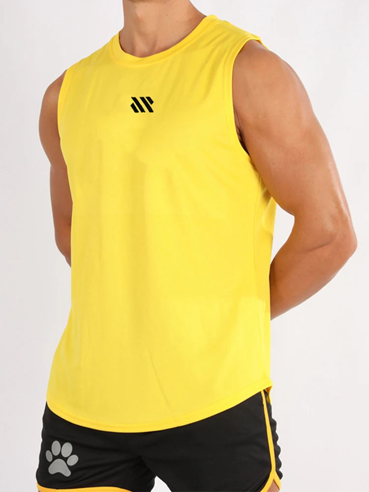 2025 Summer  Men's Sleeveless Fitness Vest New Running Gym Sportswear Printed Men's Clothing for Fitness And Running