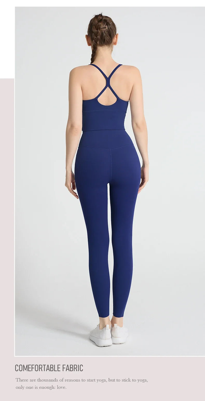 2PCS Women Yoga Set Sport Suit Gym wear Workout Clothes Sports Crop Top High Waist Legging Fitness Bra Set Breathable Gym Suits