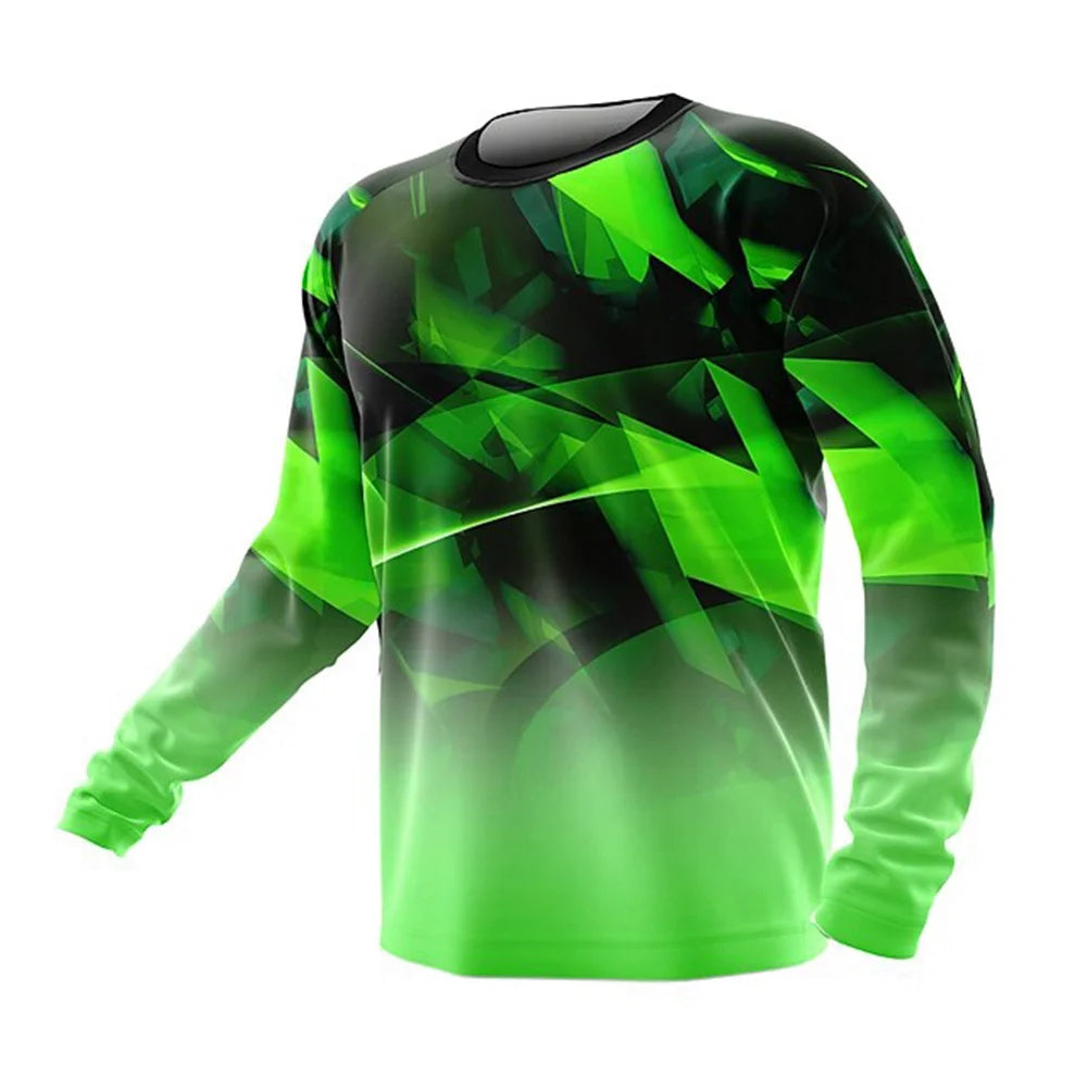 Men's Clothing Cool 3D Geometric Print Fashion Sports O-Neck Graphic T Shirts Tops Harajuku Running Long Sleeve Gym Men Clothing