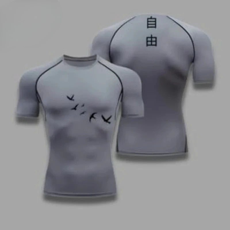 Gymwear Gym Sportwear Clothing Compression Shirt Muscle for Men Merch Absorbing Comfortable Tight Fashion Quick Drying Gym Fit