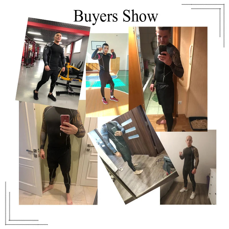 Men's Compression Sport Suits Gym Tights Training Clothes Workout Jogging Set Running Rashguard Tracksuit Sportswear For Men