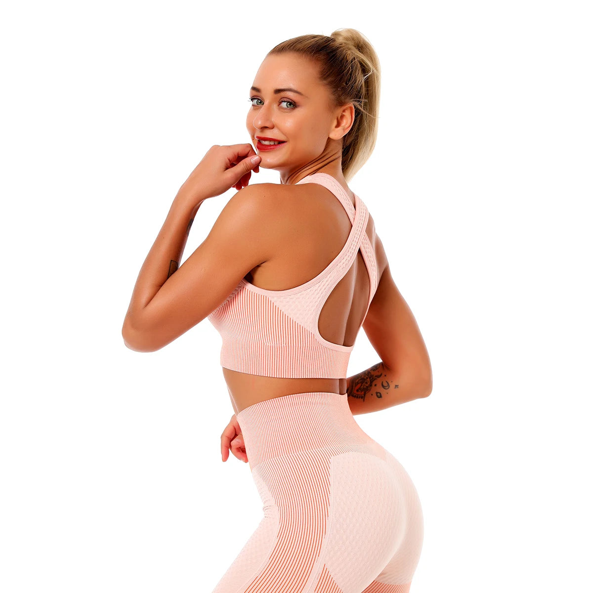 High Waist Leggings+Sport Bra Women Seamless Yoga Set Fitness Clothing Gym Suits Workout Clothes Woman Jogging Sportwear