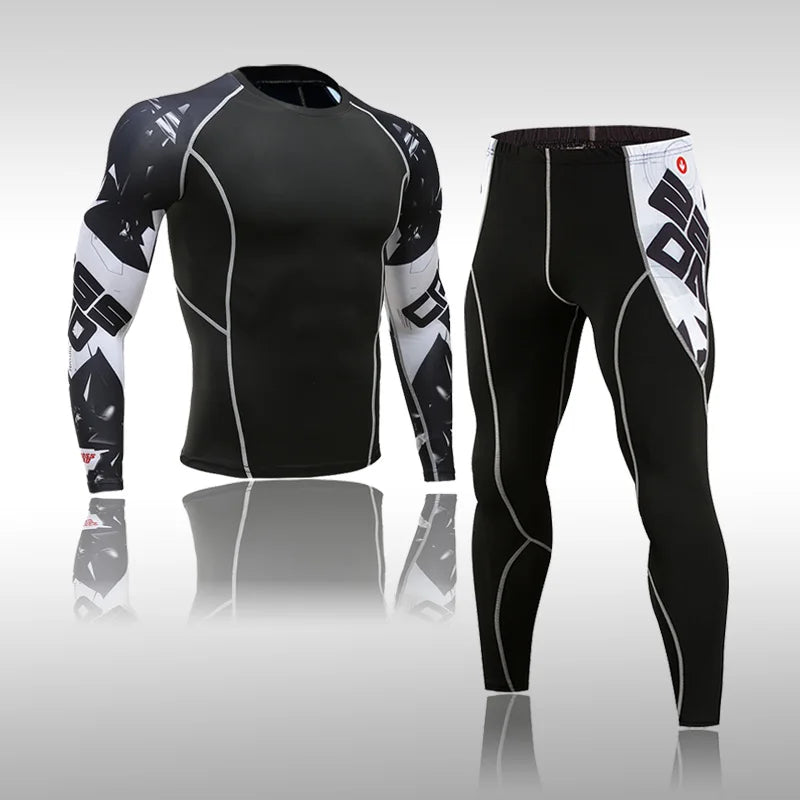 Men's Compression Sport Suits Gym Tights Training Clothes Workout Jogging Set Running Rashguard Tracksuit Sportswear For Men