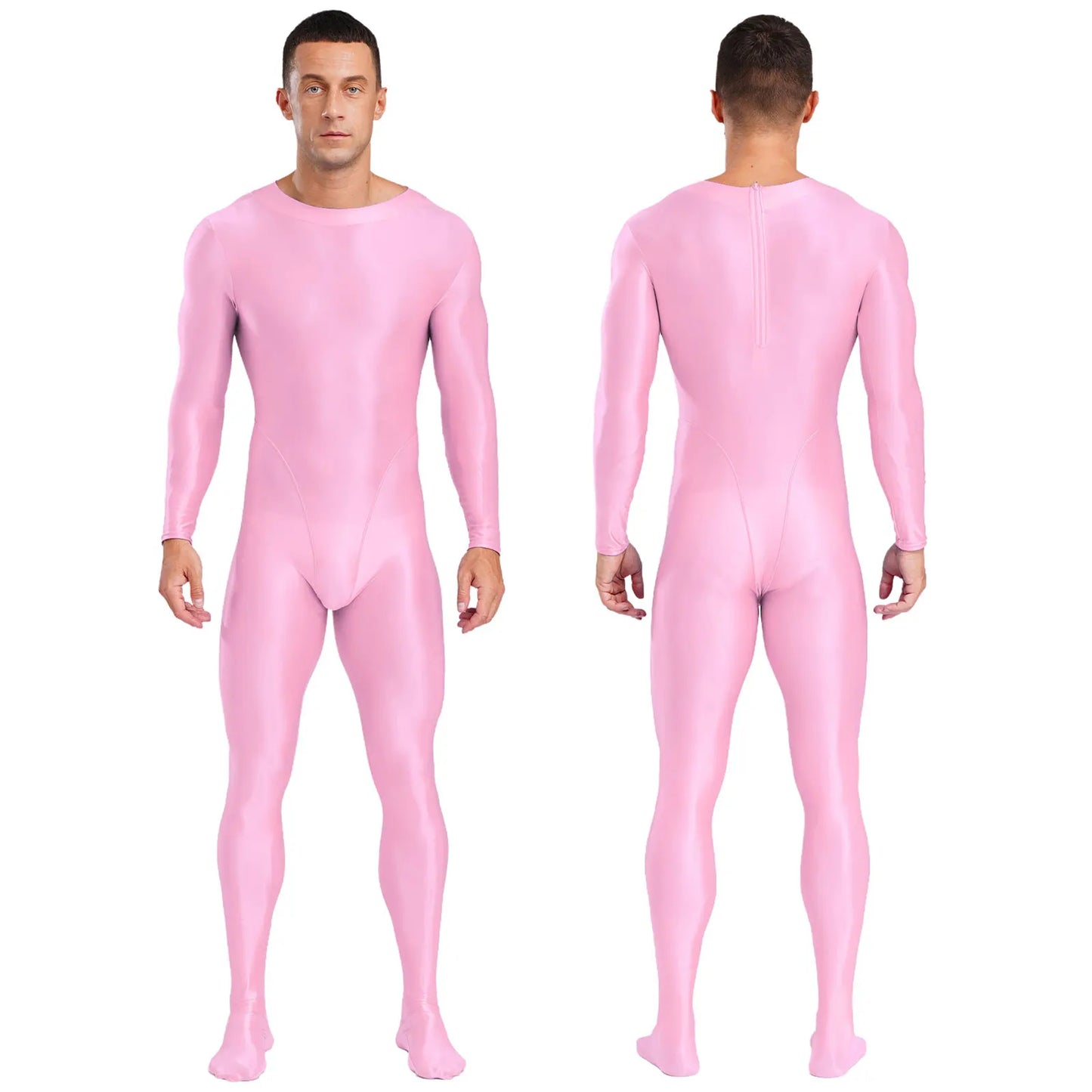 Gymnastics Wrestling Slim Fit Sport Jumpsuits Men Ling Sleeve Footed Body Legging Breathable Workout Gym Costumes Accessory